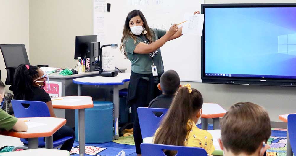 Photo of Waxahachie ISD teacher in a classroom