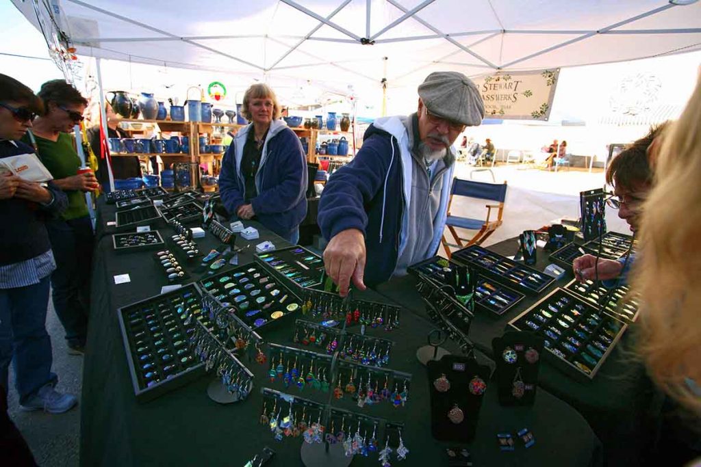 Jewelry booth at Texas Country Reporter Festival in Waxahachie, Texas