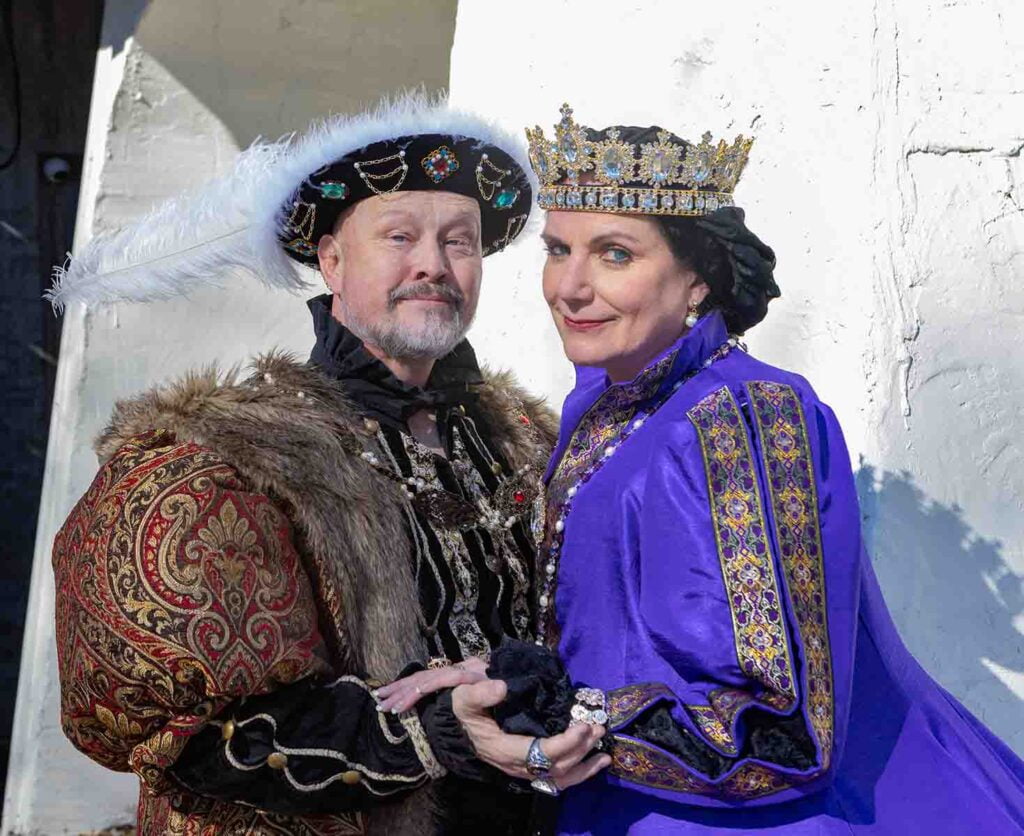 King and queen actors at Scarborough Fair in Waxahachie, Texas