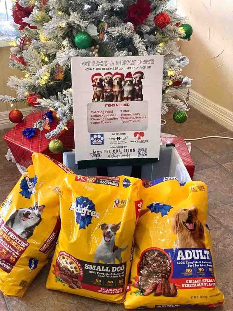 The Pet Coalition of Ellis County organized a food and supplies drive in December 2024.