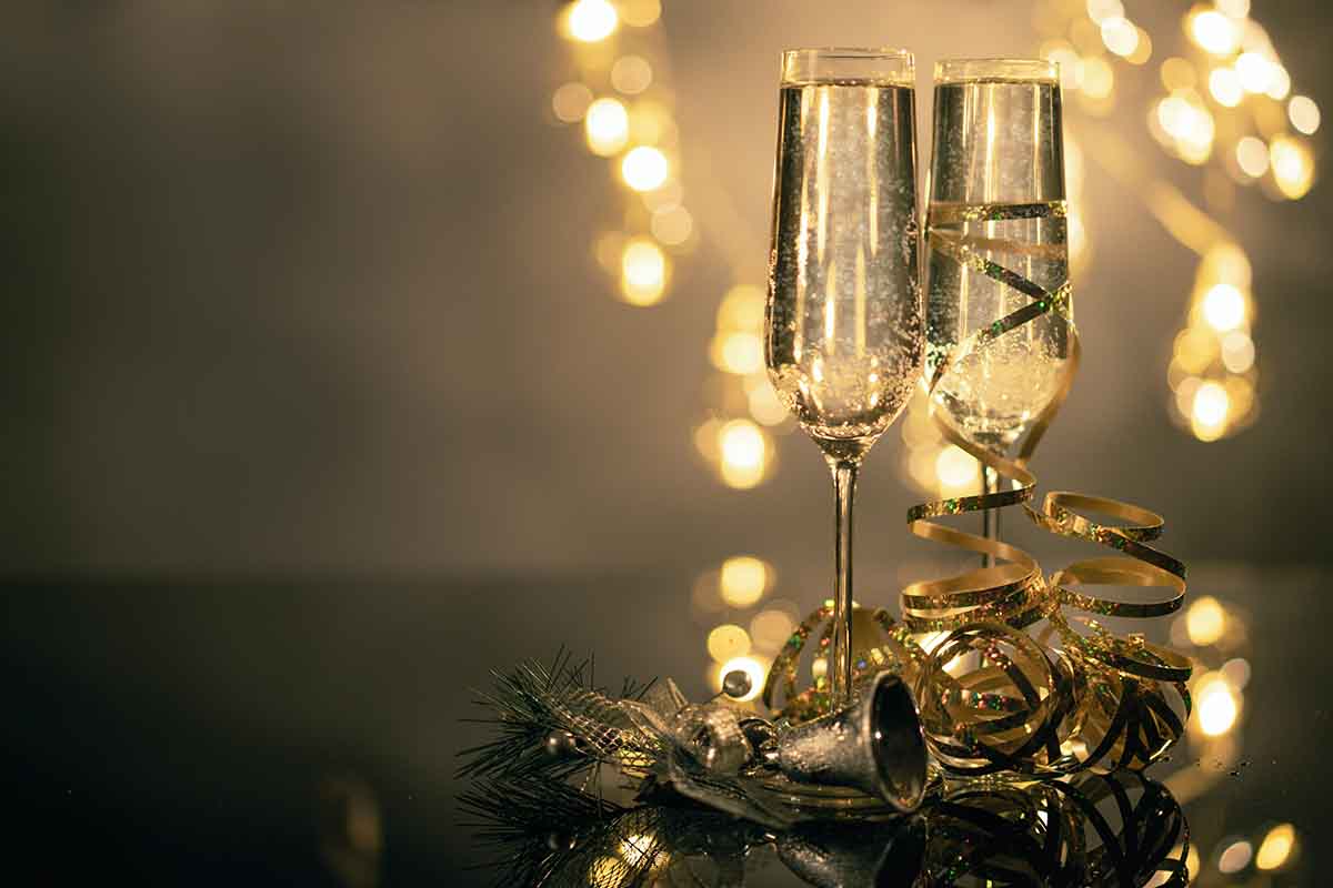 Champagne glasses with lights.